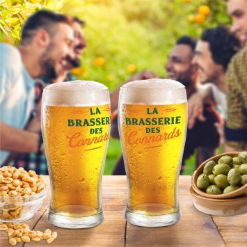 Verre à bière humoristique - Collection Boys Club - Modèle au choix