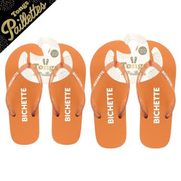 Tongs à paillettes pour femme - Modèle au choix