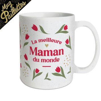 Mug à paillettes - Collection Maman d'Amour - Modèle au choix