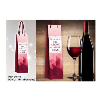 Pochette Cadeau pour Bouteille "Boire du Rouge"