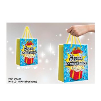 Pochette Cadeau "Joyeux Anniversaire" Multicolore - Grand Modèle