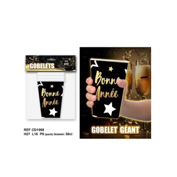 6 Gobelets Géants "Bonne Année"
