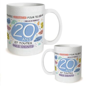 Mug Anniversaire à paillettes pour femme - Âge au choix