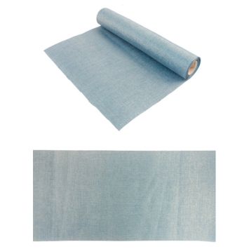 chemin-table-bleu-argent-brillant | jourdefete.com