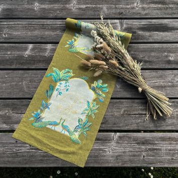 Chemin de table en mousseline - Collection Tropical Peacock