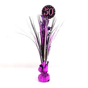 Centre de Table Palmier 50 Ans - Violet / Rose