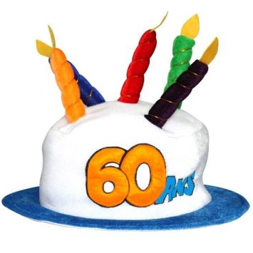 Chapeau Anniversaire 60 ans blanc