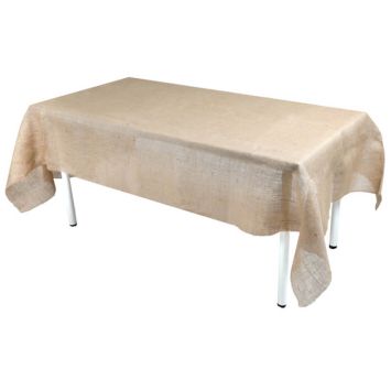Une superbe nappe en toile de jute pour votre décoration de table champêtre et naturelle | jourdefete.com