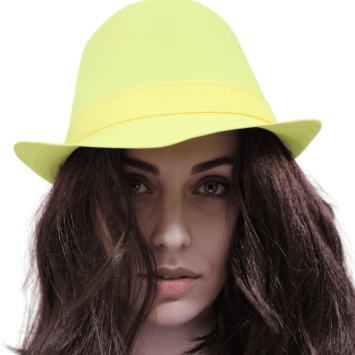 Chapeau Fluo en polyester - Couleur au choix