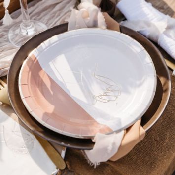 8 assiettes en carton FSC® - Diamètre 23 cm - Collection Bella Terra