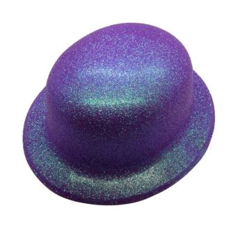 Chapeau Melon Pailleté - Violet Fluo