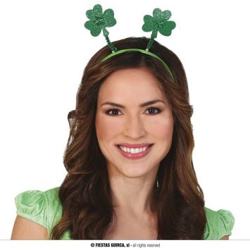 Serre-tête avec trèfles à paillettes - Saint-Patrick | jourdefete.com
