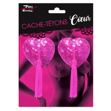 cache tetons en forme de coeur avec pompons | jourdefete.com