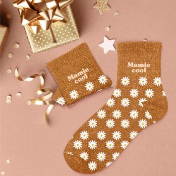 Chaussettes à paillettes pour femme "Mamie Cool" - Collection Mamie Chérie
