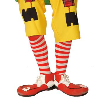 Chaussettes Rayées de Clown Blanc/Rouge
