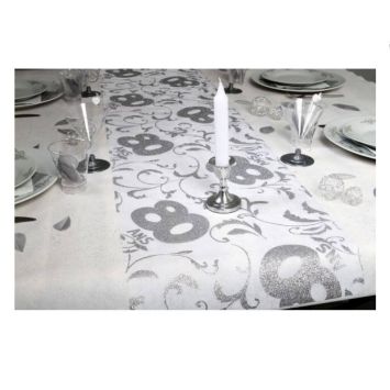 Chemin de table Anniversaire Argenté – 80 ans 