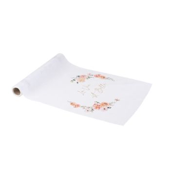 Un magnifique chemin de table en rose, pêche et or lors de votre événement autour de la collection Peachy | jourdefete.com