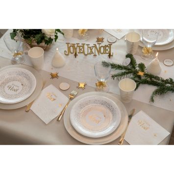 Chemin de table en polyester - Noël - 28 cm x 2,5 m - Collection Noël Scintillant