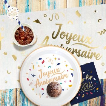 Chemin de table - Joyeux Anniversaire - Collection Confettis