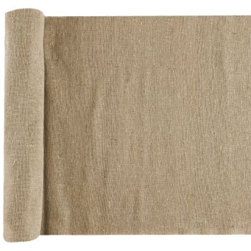 Chemin de table naturel en coton - 36 cm x 5 m - Couleur au choix