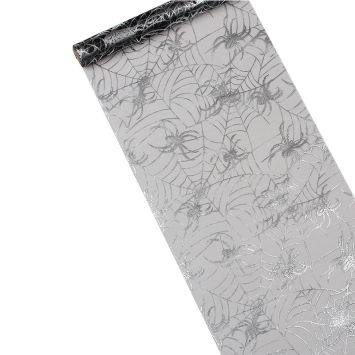 Chemin de Table Organza - Toiles d'Araignée Noir