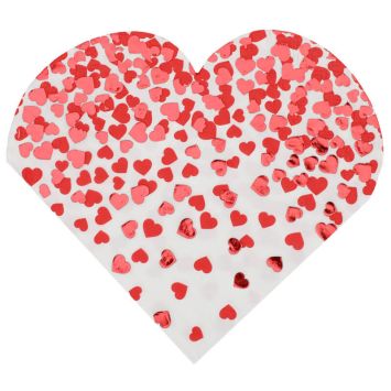 Sachet de 10 serviettes en forme de cœur pour la Saint-Valentin | jourdefete.com