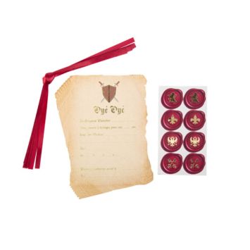 Set de 8 invitations parchemin - Collection Chevalier Bordeaux