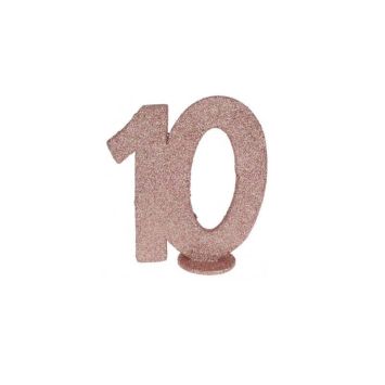 chiffre anniversaire paillettes rose gold age au choix | jourdefete.com