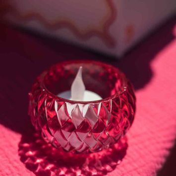 Bougeoir en verre - Chloé - 7,5 x 4 cm