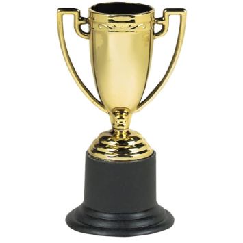 6 trophées dorés en plastique - 10 cm