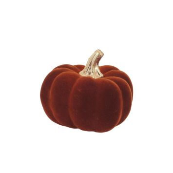 Citrouille d'automne en velours - 9 x 7 cm - Collection Promenade d'Automne - Couleur au choix