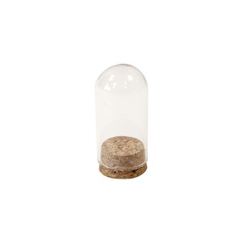 Cloche en verre sur support en liège - 7 x 3,7 cm