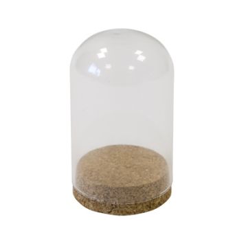 Cloche en verre sur support en liège - 10 x 6,5 cm