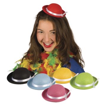 Mini chapeau melon de clown - Couleur Aléatoire