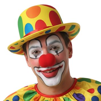 Chapeau jaune à pois de Clown