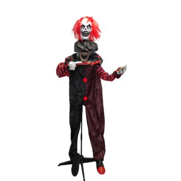 Clown double tête animé sur pieds - 170 cm