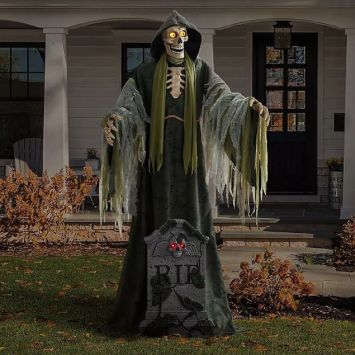 Faucheur dans cimetière animé sur pied - 190 cm