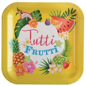 10 Assiettes Carrées - Cocktail Tropical | jourdefete.com