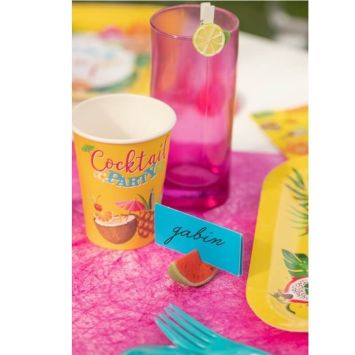 Deux Marque-Places Tropiques - Pastèque et Noix de Coco