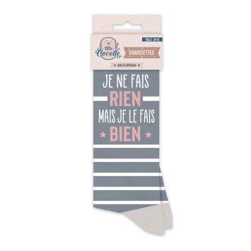 Chaussettes "Je ne fais rien mais je le fais bien" | jourdefete.com