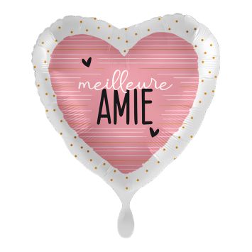 Ballon en aluminium "Meilleure Amie" en forme de cœur pour la Saint-Valentin - Diamètre 46 cm