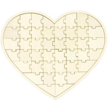 Cœur Puzzle en Bois - 44 Pièces | jourdefete.com