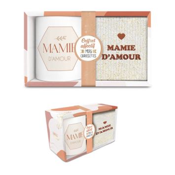 Un coffret affectif avec un mug et une paire de chaussettes pour votre mamie d'amour | jourdefete.com