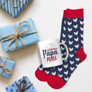 Coffret Cadeau Mug et Chaussettes - Papa Poule