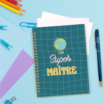 Coffret Carnet de Notes et Stylo "Super Maître" - Collection Merci pour cette année