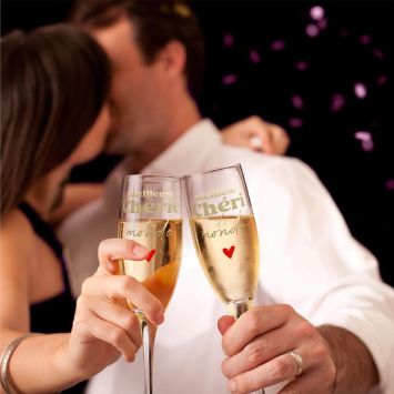 Coffret Duo de flûtes - Saint-Valentin - Collection Chéri Chérie