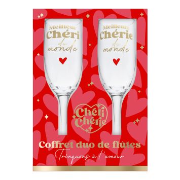Coffret Duo de flûtes - Saint-Valentin - Collection Chéri Chérie