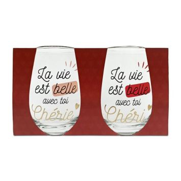 Un duo de verres à eau à offrir le jour de la Saint-Valentin | jourdefete.com
