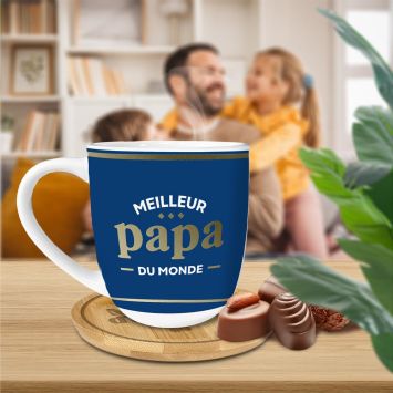 Coffret Tasse à café "Meilleur Papa du monde" - Collection Super Papa