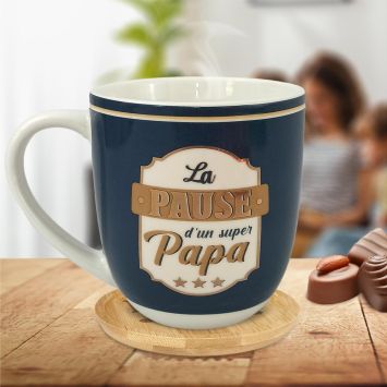 Coffret Tasse à café "La pause d'un super Papa" - Collection Papa Parfait